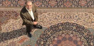 استاد یدالله صفدرزاده از بافندگان معروف فرش دستبافت اصفهان